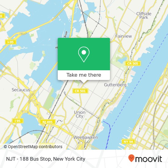 NJT - 188 Bus Stop map