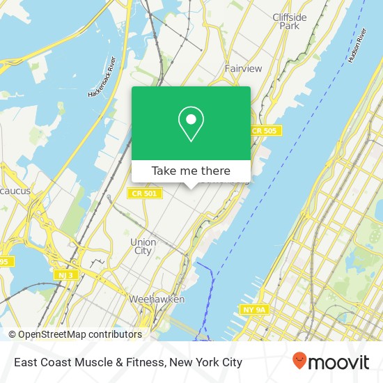 Mapa de East Coast Muscle & Fitness