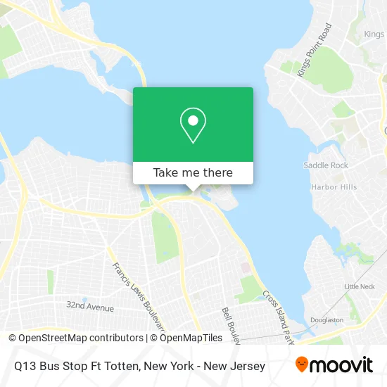 Q13 Bus Stop Ft Totten map