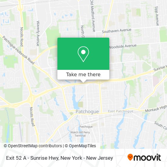 Exit 52 A - Sunrise Hwy map