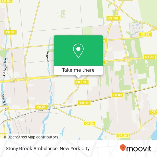 Mapa de Stony Brook Ambulance