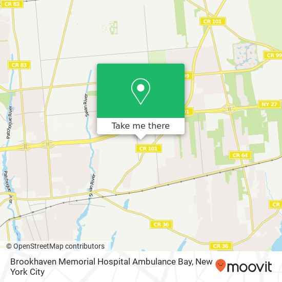 Mapa de Brookhaven Memorial Hospital Ambulance Bay