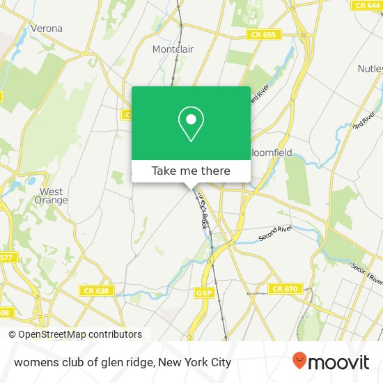 Mapa de womens club of glen ridge