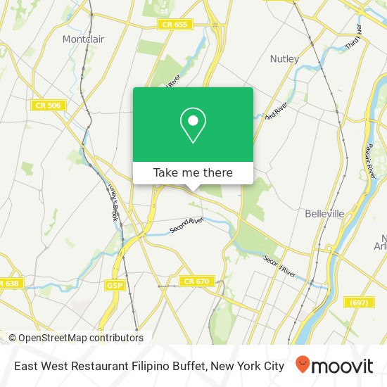 Mapa de East West Restaurant Filipino Buffet