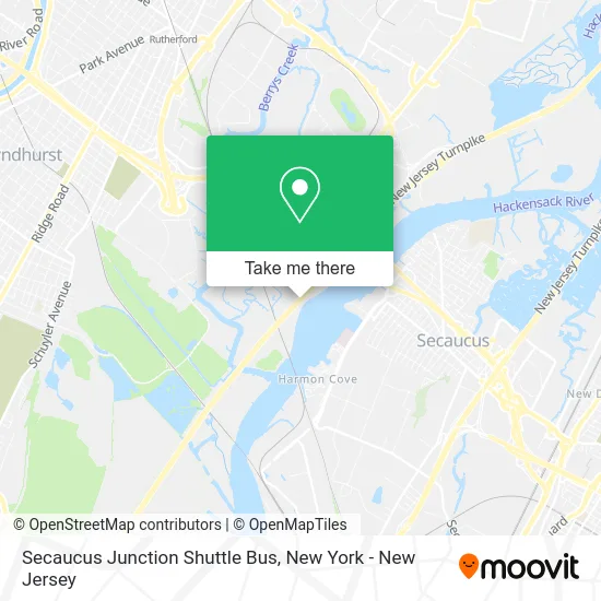 Secaucus Junction Shuttle Bus map