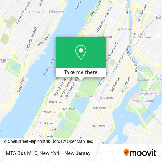 MTA Bus M10 map