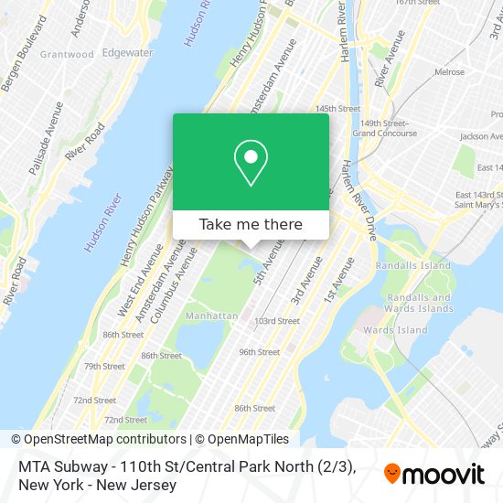 MTA Subway - 110th St / Central Park North (2 / 3) map