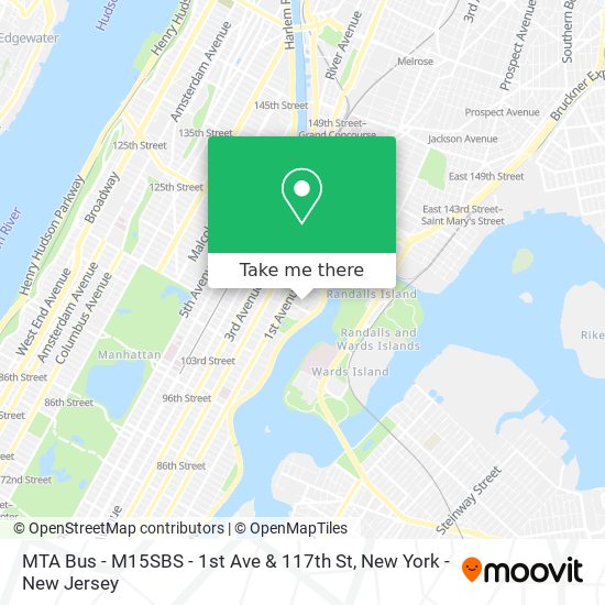 MTA Bus - M15SBS - 1st Ave & 117th St map