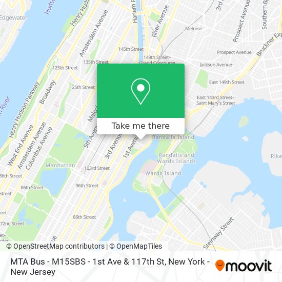 Mapa de MTA Bus - M15SBS - 1st Ave & 117th St