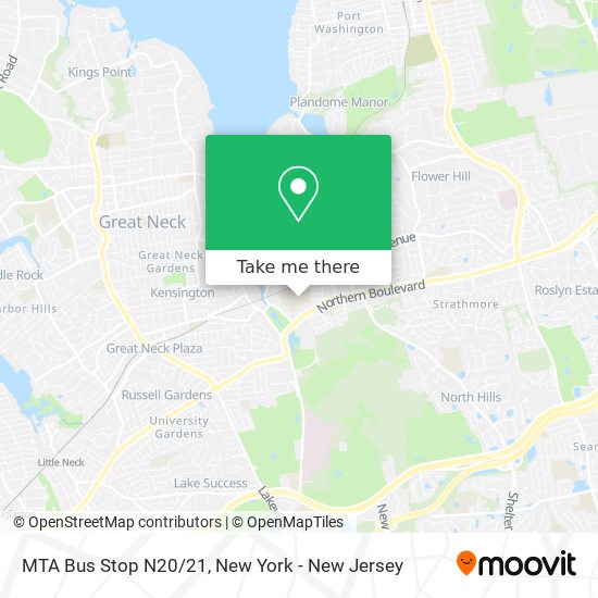 MTA Bus Stop N20/21 map