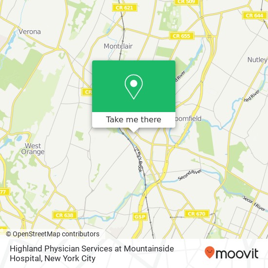 Highland Physician Services at Mountainside Hospital map