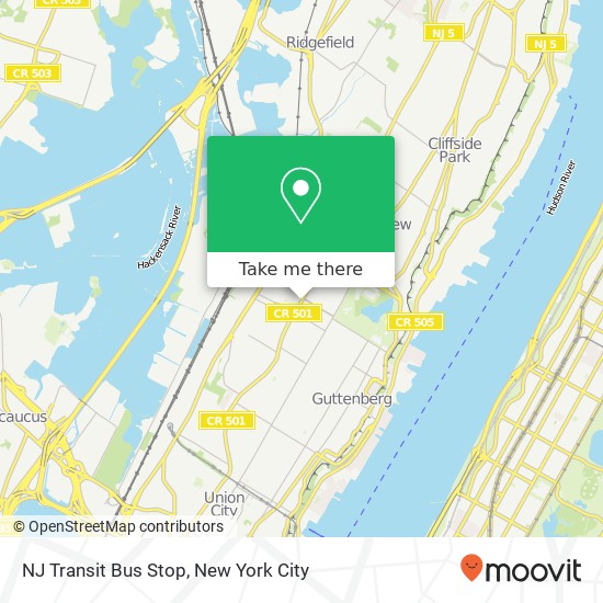 NJ Transit Bus Stop map