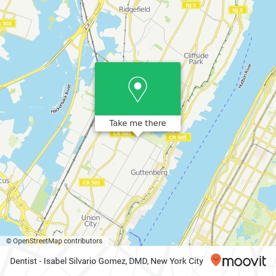 Dentist - Isabel Silvario Gomez, DMD map