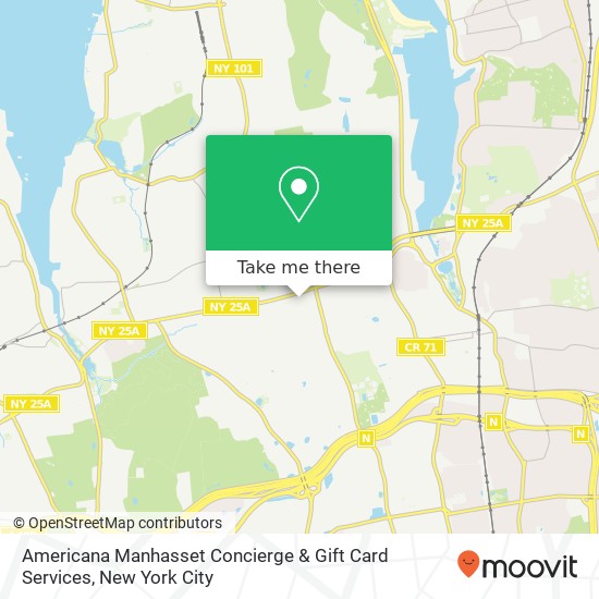 Americana Manhasset Concierge & Gift Card Services map