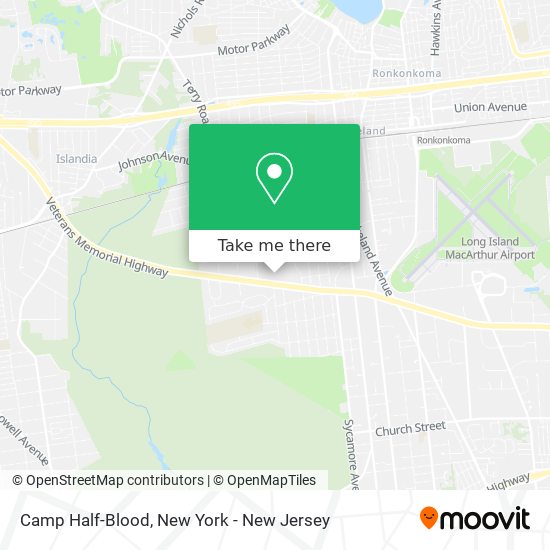 How to get to Camp Half-Blood in Ronkonkoma, Ny by Bus or Train?