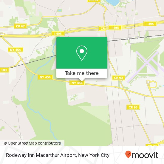 Mapa de Rodeway Inn Macarthur Airport