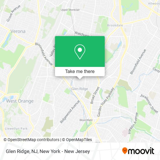 Mapa de Glen Ridge, NJ