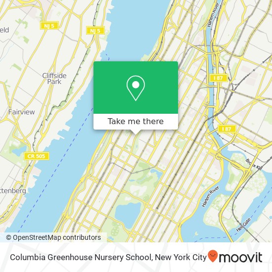 Columbia Greenhouse Nursery School map