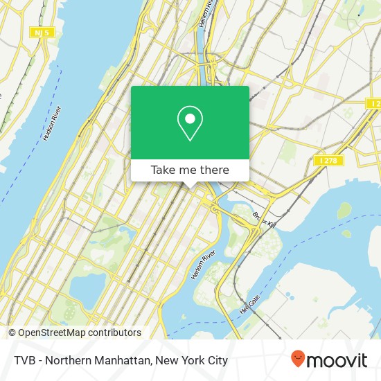 TVB - Northern Manhattan map