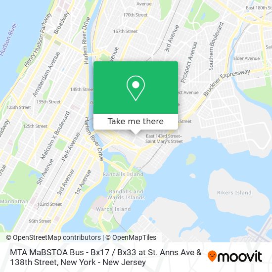 MTA MaBSTOA Bus - Bx17 / Bx33 at St. Anns Ave & 138th Street map