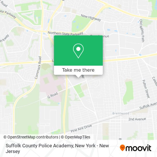 Suffolk County Police Academy map