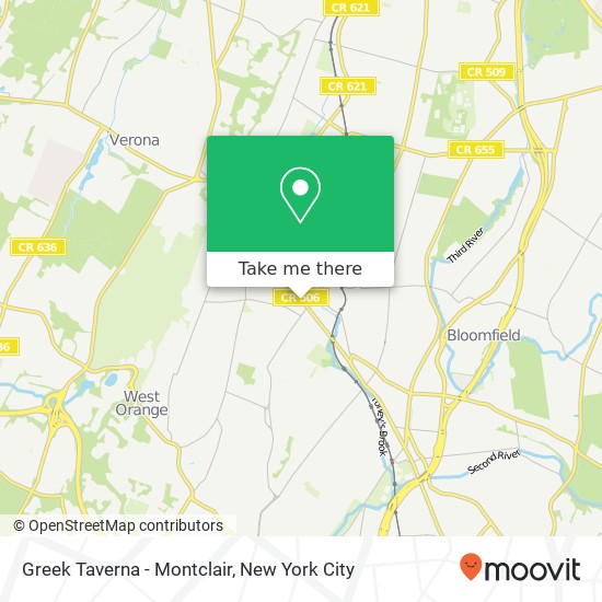 Mapa de Greek Taverna - Montclair