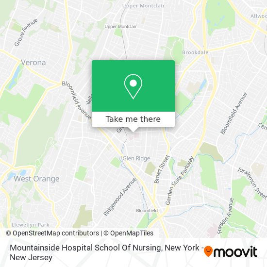 Mapa de Mountainside Hospital School Of Nursing