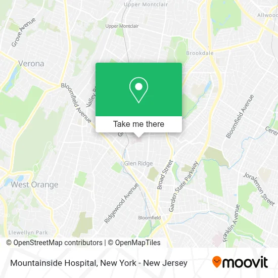 Mountainside Hospital map