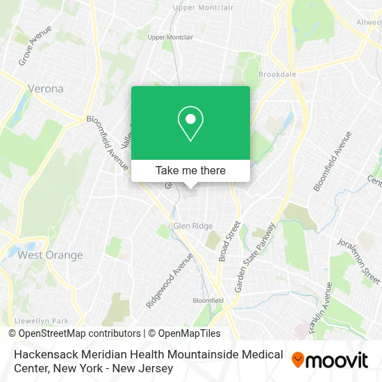 Hackensack Meridian Health Mountainside Medical Center map