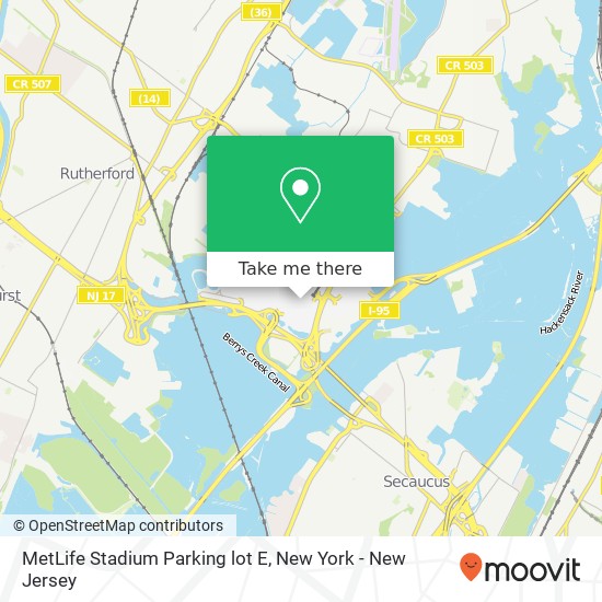 MetLife Stadium Parking lot E map