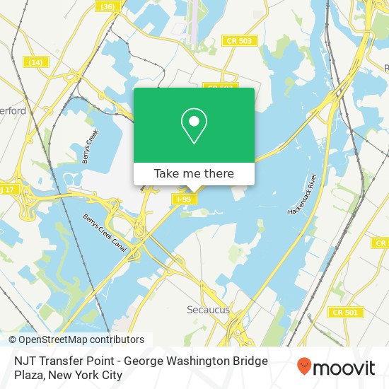 Mapa de NJT Transfer Point - George Washington Bridge Plaza