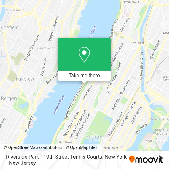 Riverside Park 119th Street Tennis Courts map
