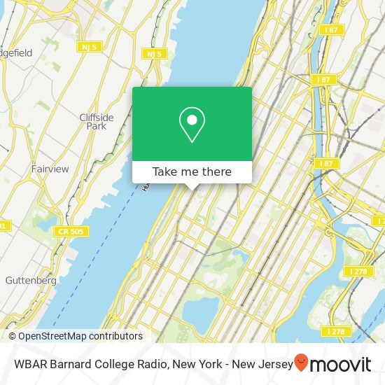 WBAR Barnard College Radio map