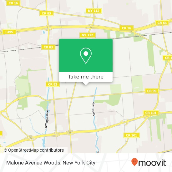 Mapa de Malone Avenue Woods