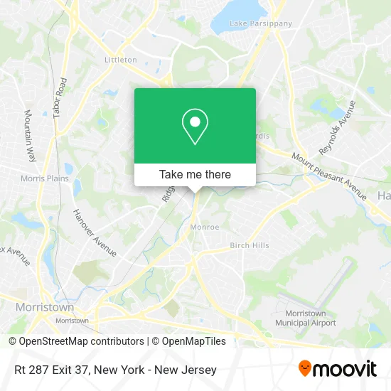 Rt 287 Exit 37 map