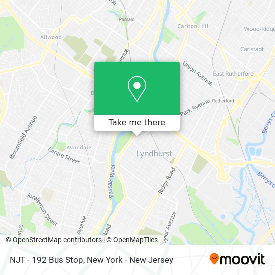 NJT - 192 Bus Stop map