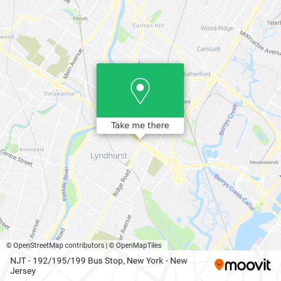 Mapa de NJT - 192/195/199 Bus Stop