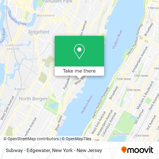 Subway - Edgewater map