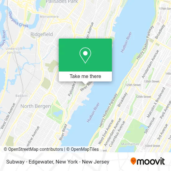 Subway - Edgewater map