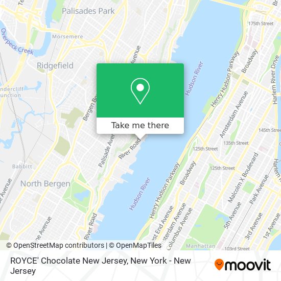 Mapa de ROYCE' Chocolate New Jersey