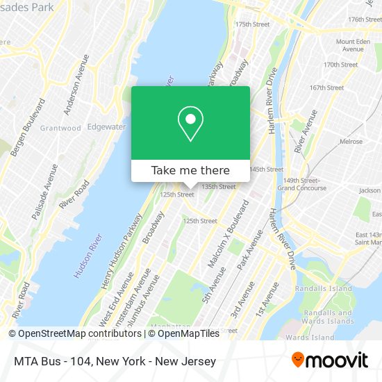 MTA Bus - 104 map