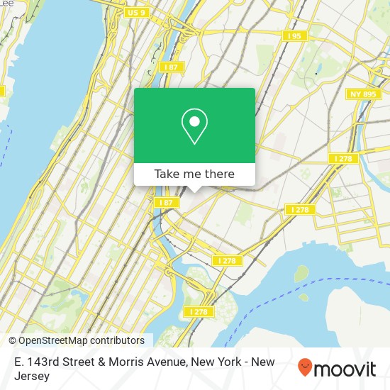 E. 143rd Street & Morris Avenue map