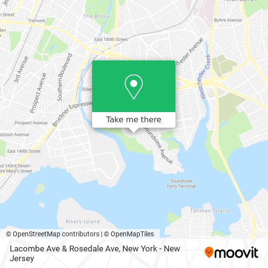 Lacombe Ave & Rosedale Ave map