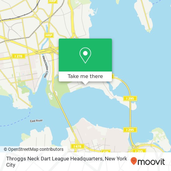 Throggs Neck Dart League Headquarters map