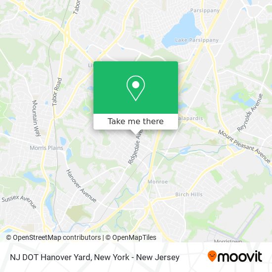 Mapa de NJ DOT Hanover Yard