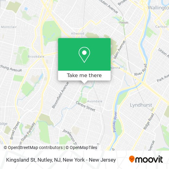 Kingsland St, Nutley, NJ map