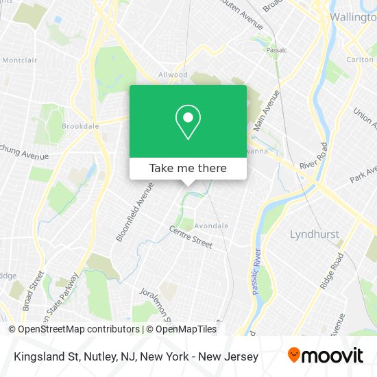 Mapa de Kingsland St, Nutley, NJ