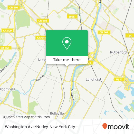 Washington Ave/Nutley map