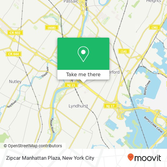 Zipcar Manhattan Plaza map