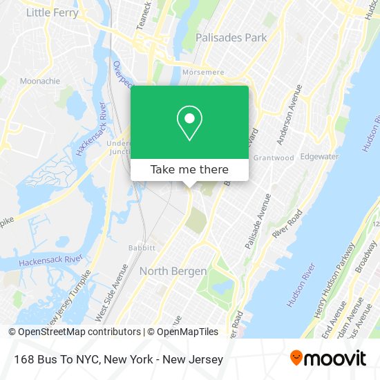 Mapa de 168 Bus To NYC
